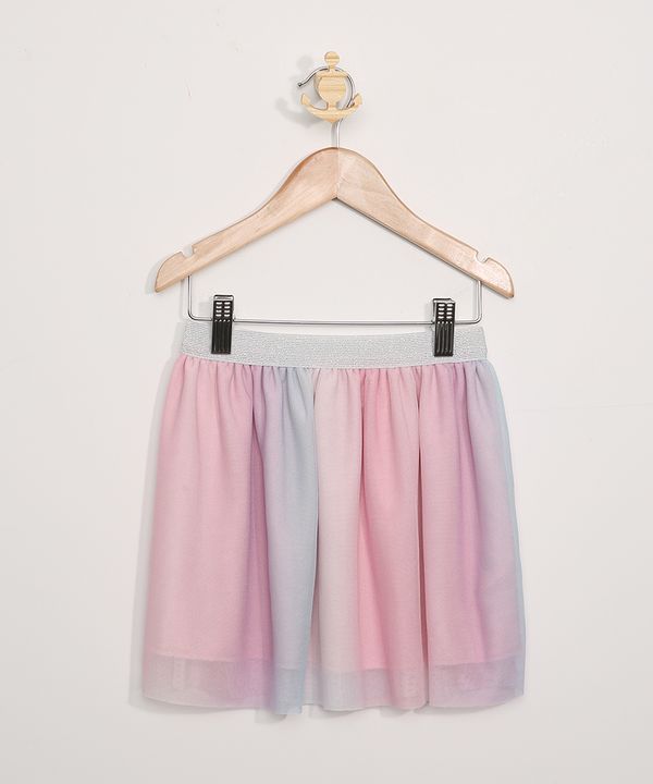 Saia de Tule Infantil Estampada Tie Dye Rosa 4