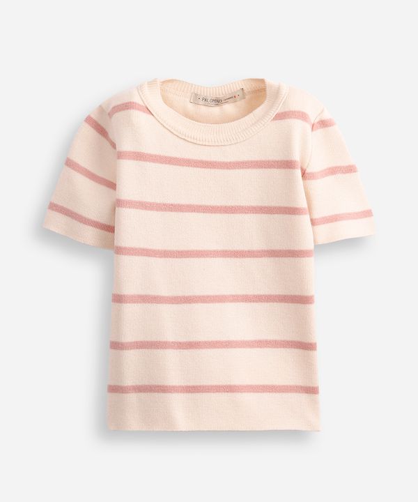 cropped de tricot infantil listrado - rosa velho 6