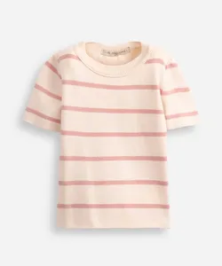 cropped de tricot infantil listrado - rosa velho 10