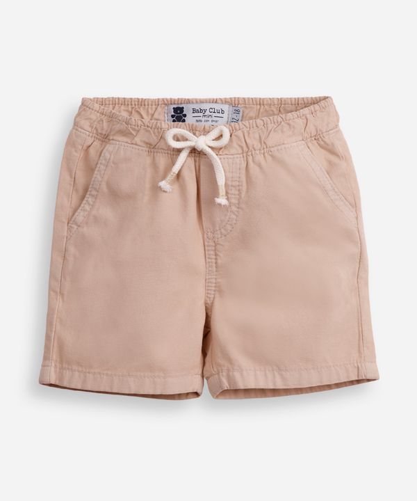 short reto infantil de sarja bege 18-24