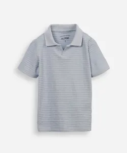 polo infantil de algodão texturizada azul 4