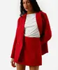 short saia de alfaiataria feminino cintura alta - vermelho 38