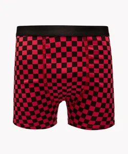 cueca boxer quadriculada vermelha G