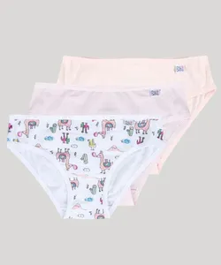 Kit de 3 Calcinhas Miss DelRio Multicor P
