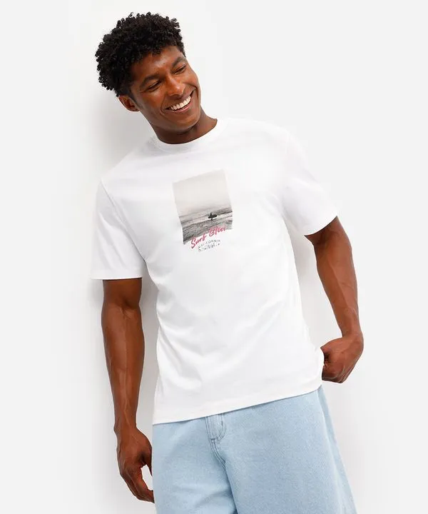 camiseta masculina de algodão surf bliss off white GG