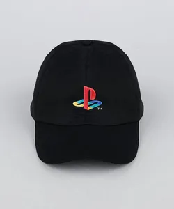 Boné Masculino Aba Curva Bordado PlaySatation Preto Único