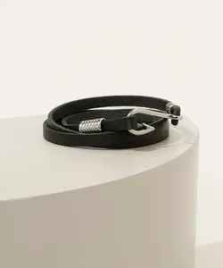 Pulseira Masculina Gancho Preta Único