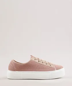 Tênis Feminino Moleca Flatform Texturizado Rosê 37