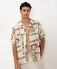 camisa de viscose étnica manga curta branco GG