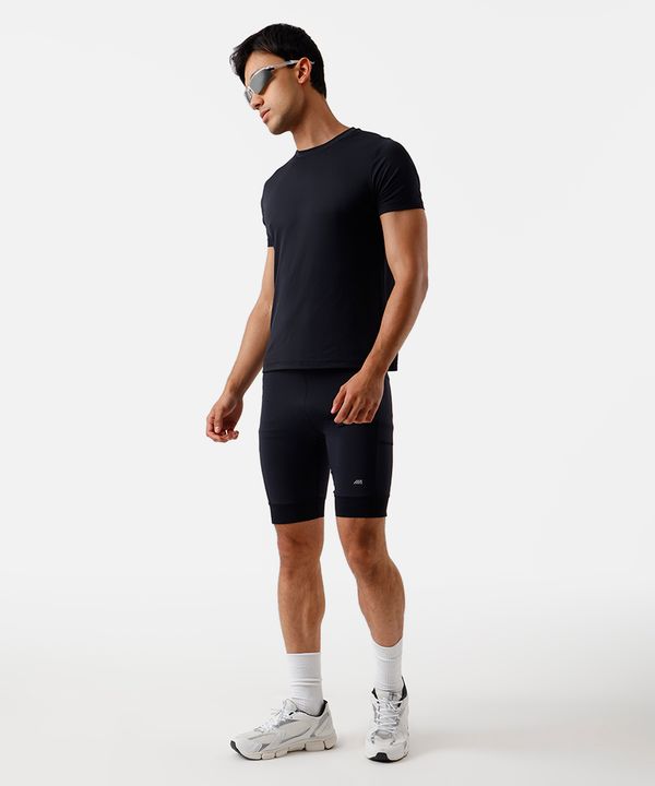 bermuda esportiva masculina de compressão preta GG