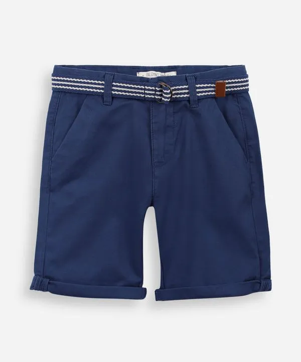 bermuda infantil de sarja com cinto azul 6
