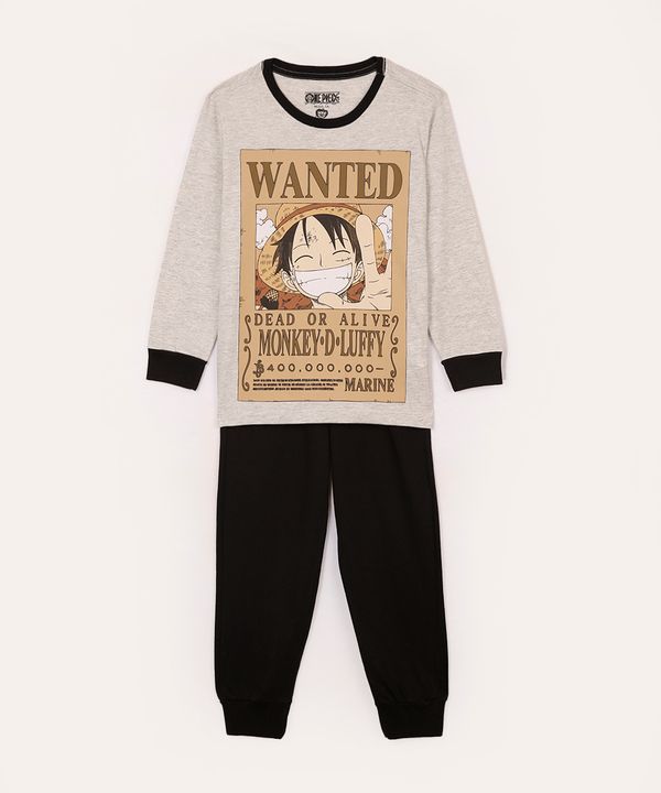pijama infantil longo one piece cinza 8