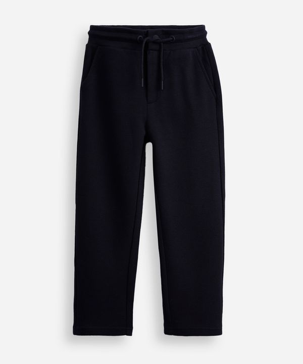 calça reta infantil de algodão piquet azul 10