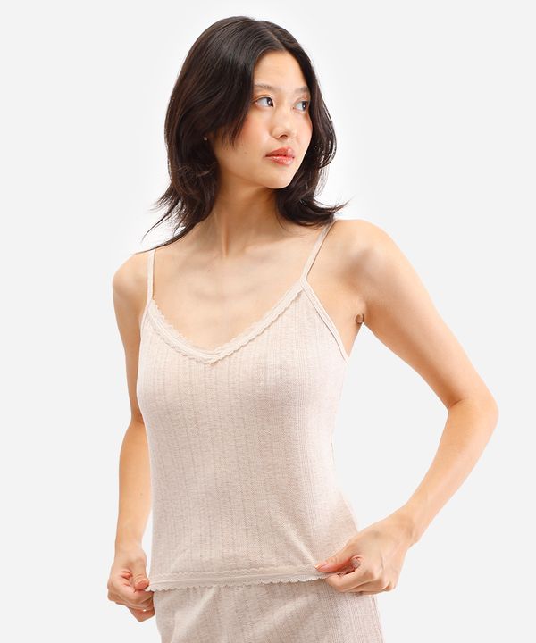 short doll feminino texturizado com renda bege GG