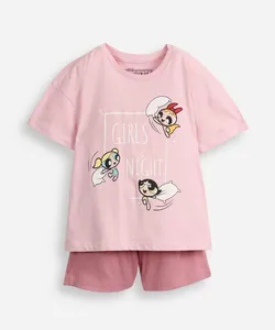 pijama curto infantil as meninas super poderosas rosa 10