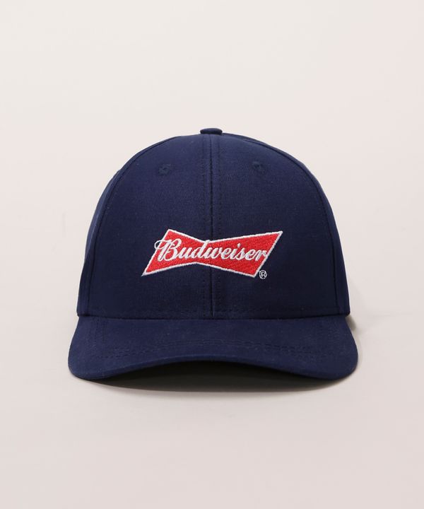Boné Masculino Aba Curva com Bordado Budweiser Azul Marinho Único
