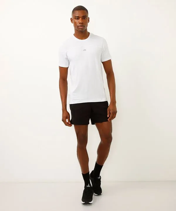 camiseta slim manga curta com recortes esportiva branca P