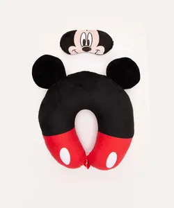 apoio de pescoço com máscara de dormir disney mickey colorido Único