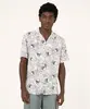 camisa de viscose manga curta caveira branco G