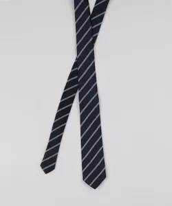 Gravata Masculina Listrada em Jacquard Preta Único
