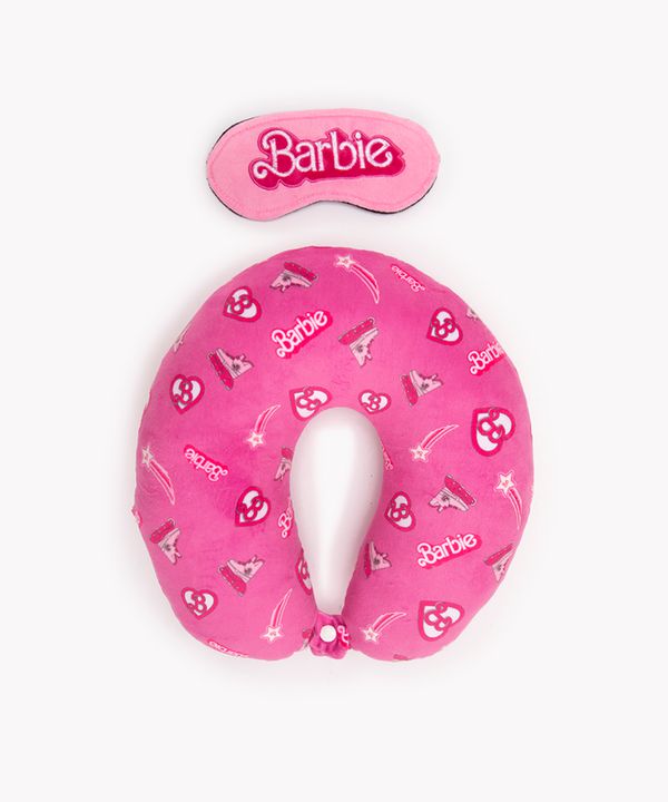 kit de apoio de pescoço barbie com tapa olho rosa Único