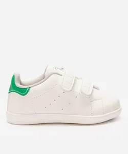 tênis casual infantil com velcro branco 23