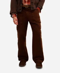 calça baggy masculina de sarja marrom 40