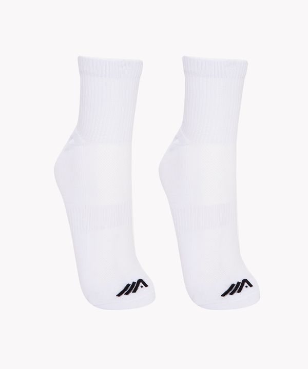 kit de 2 pares de meias cano médio esportivo branco 39-43