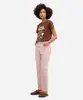 calça mom feminina de sarja cintura alta rosa 46