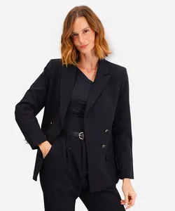 blazer feminino de alfaiataria preto PP