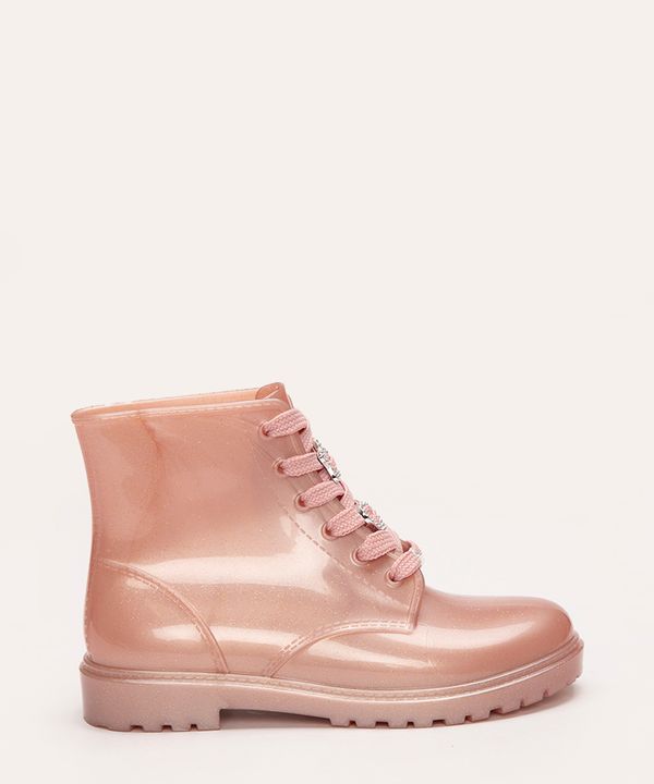 bota coturno infantil rosa claro 29