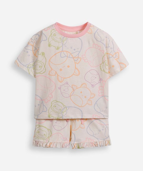pijama infantil de algodão squishmallow bege 12