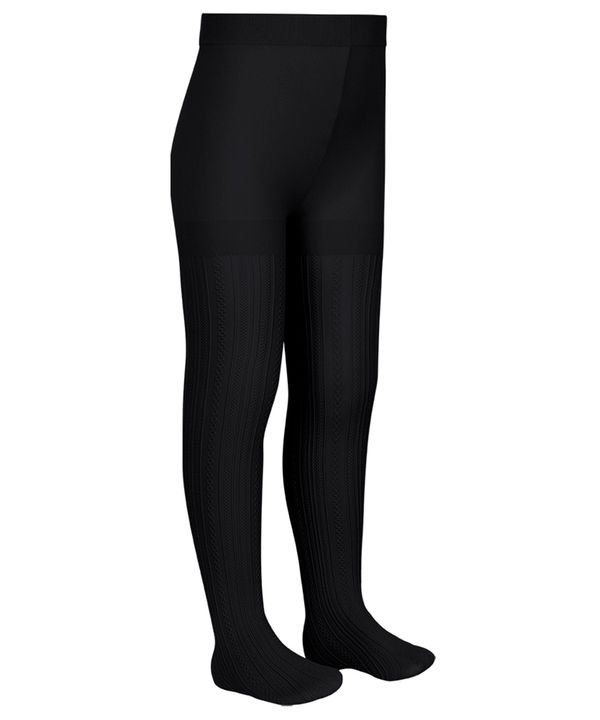 meia calça infantil tricot lobinha fio 70 preto G