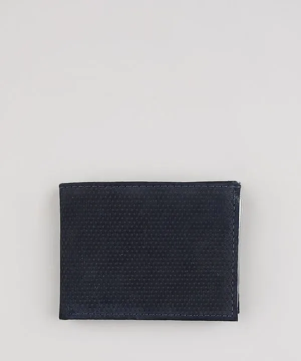Carteira Masculina Texturizada em Couro Azul Marinho Único