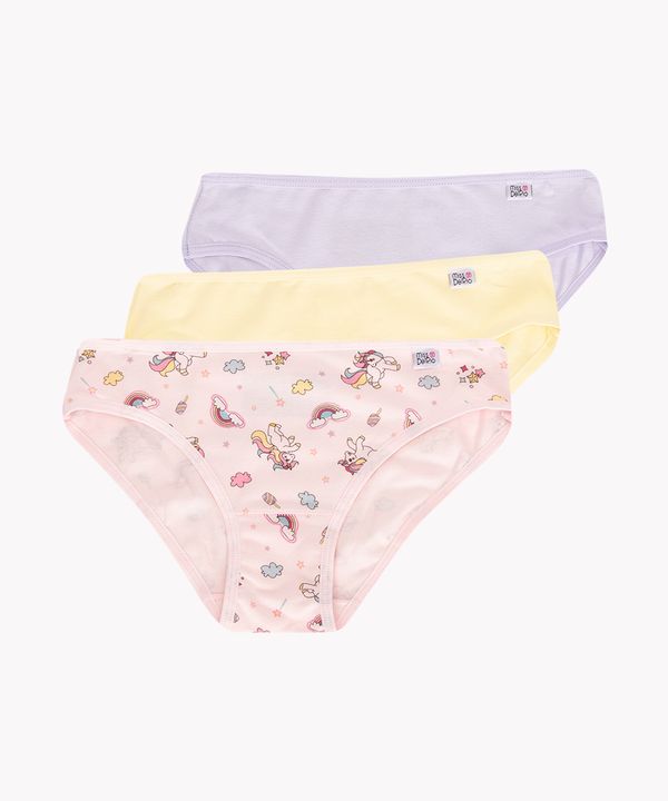 kit de 3 calcinhas infantil miss delírio multicor G