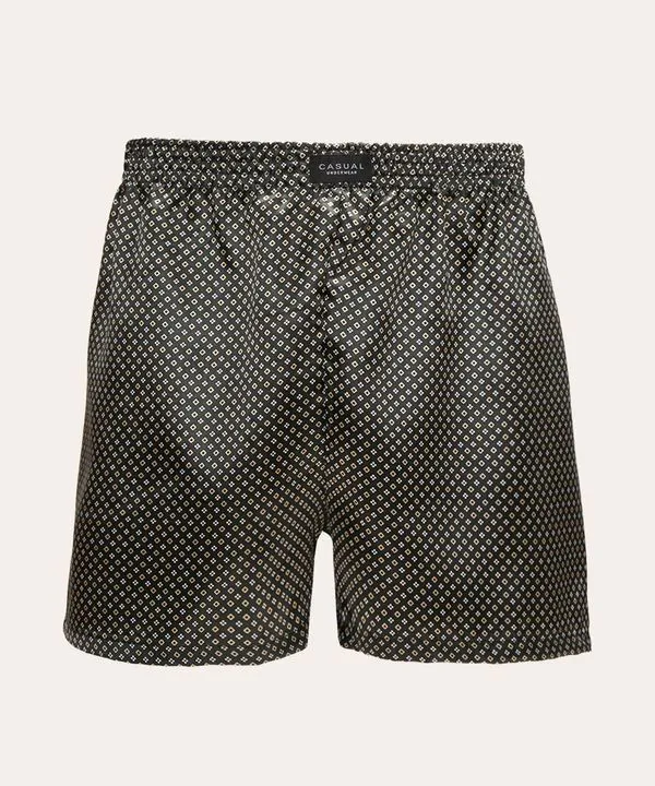 cueca samba canção de cetim estampada verde escuro GG
