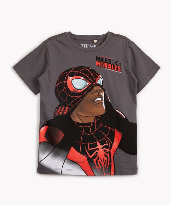 camiseta infantil de algodão miles morales manga curta chumbo 4
