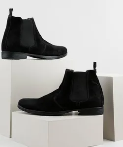 Bota Masculina Oneself Chelsea em Suede Preta 38
