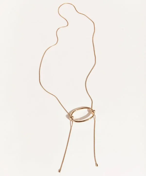 Colar Feminino DVF Longo com Argola Dourado Único