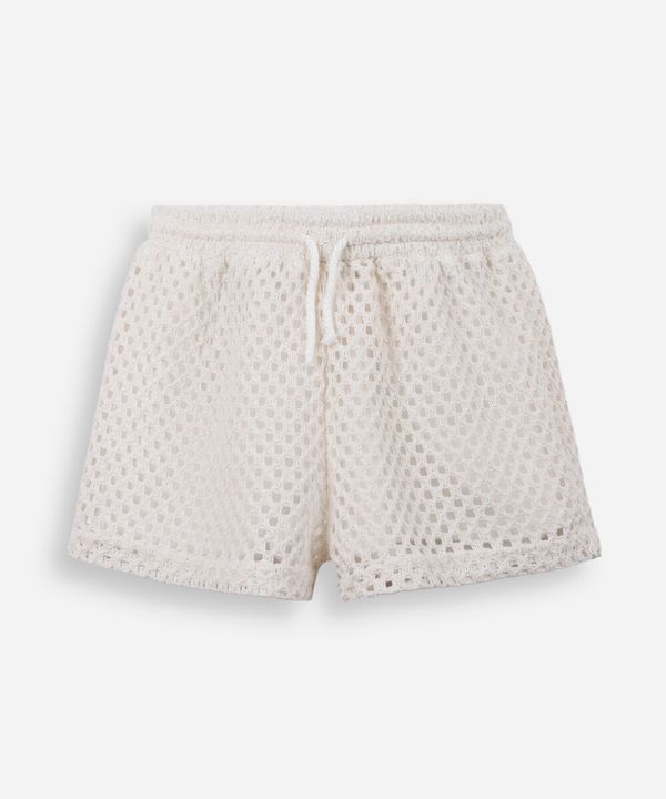 short de tricot juvenil bege 12