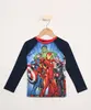 Camiseta de Praia Infantil Manga Longa Os Vingadores Raglan com Proteção UV50+ Azul 8