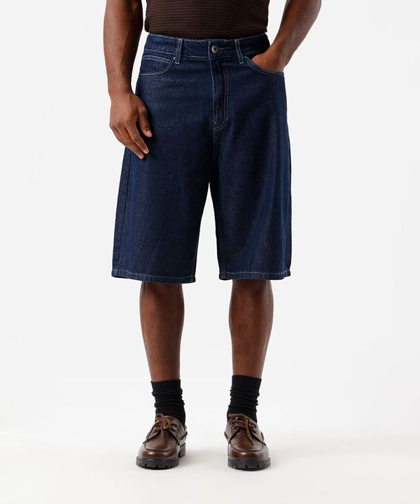 bermuda jorts masculina jeans azul 48