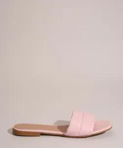 Rasteirinha Feminina Tira Puffer Oneself Rosa Claro 34