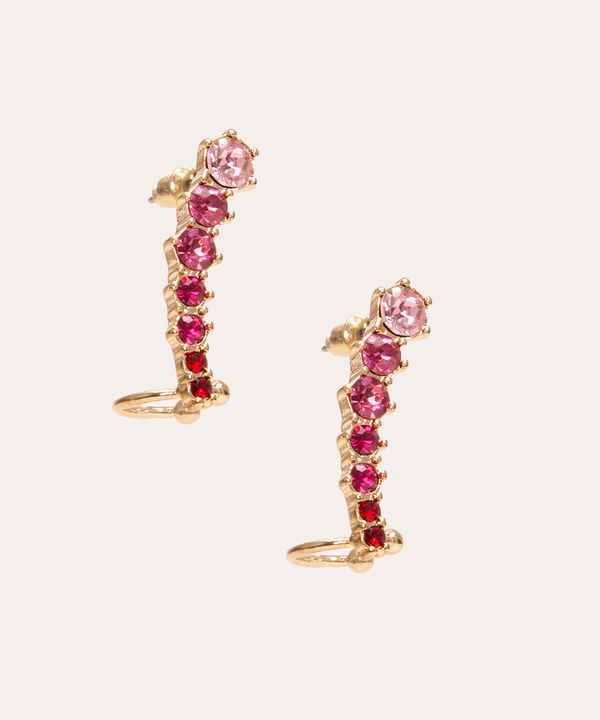 brinco de strass earcuff dourado Único