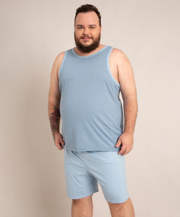Pijama Regata Plus Size Azul Claro GG2
