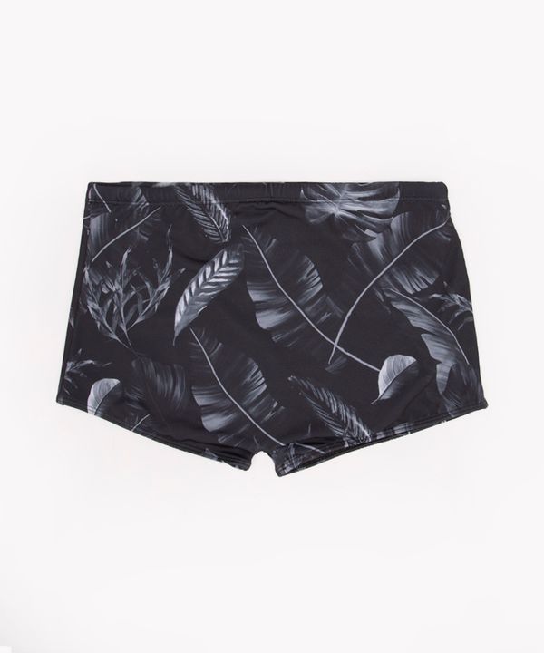 sunga boxer folhagens com proteção uv preta P