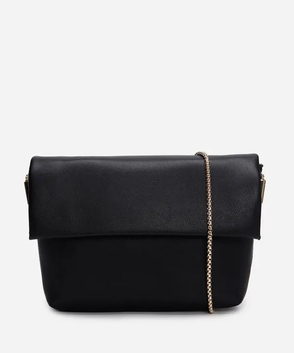bolsa crossbody com alça de metal preto UNICO