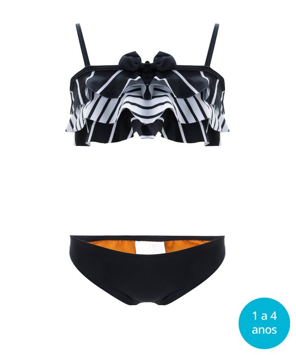Biquíni Estampado Stripes Cia. Marítima Preto 2