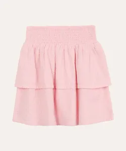 saia infantil com babados e lastex rosa 12