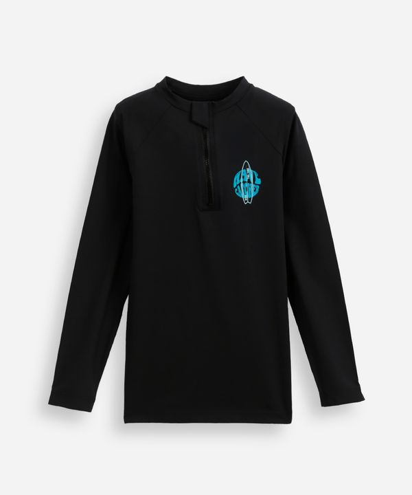 camiseta infantil manga longa proteção uv preta 10